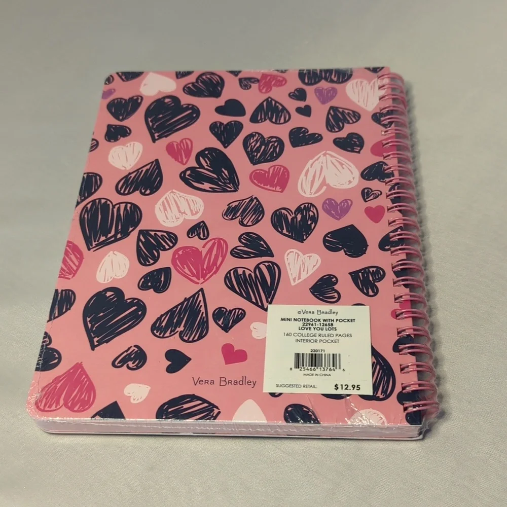 Vera Bradley Notebook with Pocket -Love You Lots